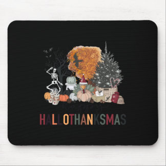 Tapis De Souris Joyeux Hallothanksmas Squelette Turquie Noël Hal