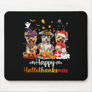 Tapis De Souris Joyeux Hallothanksmas Yorkshire Chien Halloween Ch