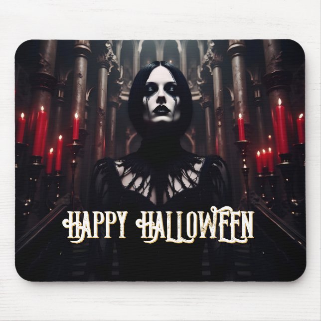 Tapis De Souris Joyeux Halloween - Célébration Gothique Dark (Devant)