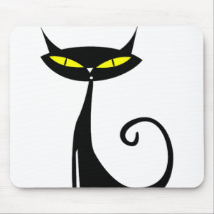 Tapis De Souris Joyeux Halloween Chat noir Mousepad