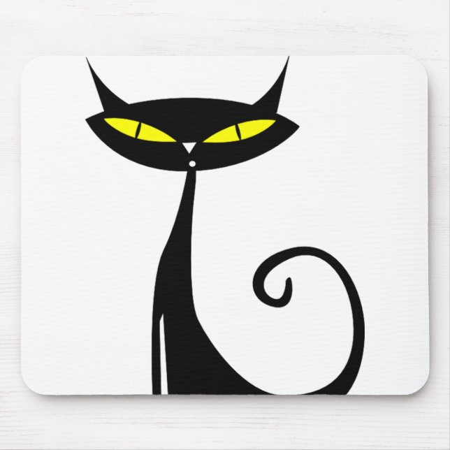 Tapis De Souris Joyeux Halloween Chat noir Mousepad (Devant)