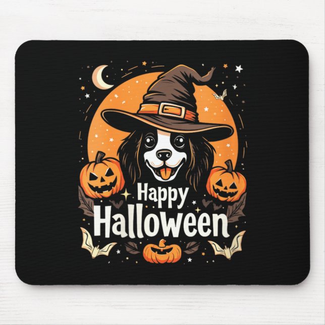 Tapis De Souris Joyeux Halloween Chien pour Femmes (Devant)