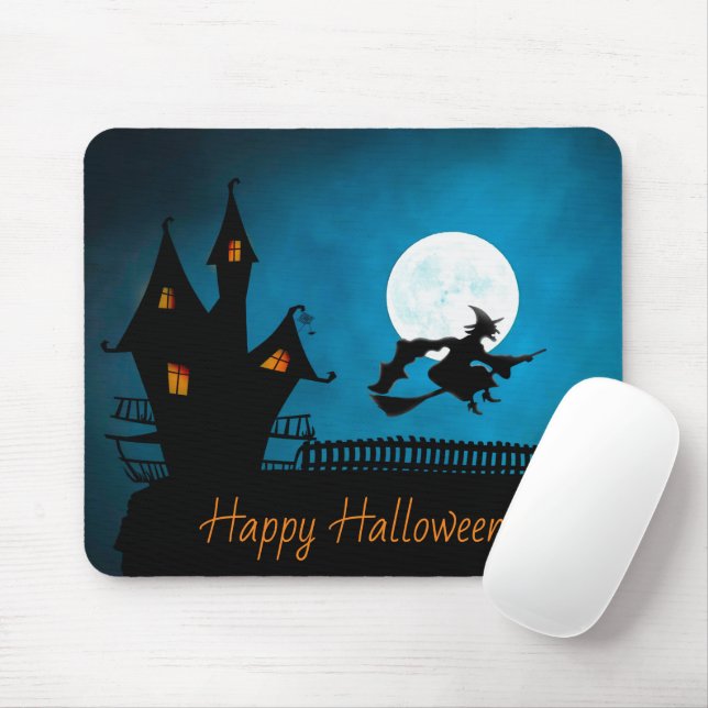 Tapis de souris Joyeux Halloween Sorcière (Avec souris)