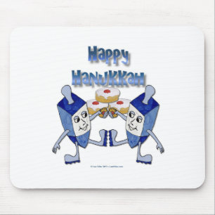 Tapis De Souris Joyeux Hanukkah Toupies de Dreidel Beignet à la Ge