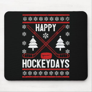 Tapis De Souris Joyeux Hockeydays Fun Christmas Ice Hockey Joueur