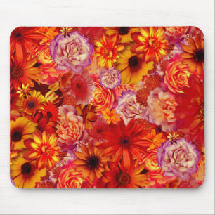 Tapis De Souris Joyeux Jardin de Fleur Orange
