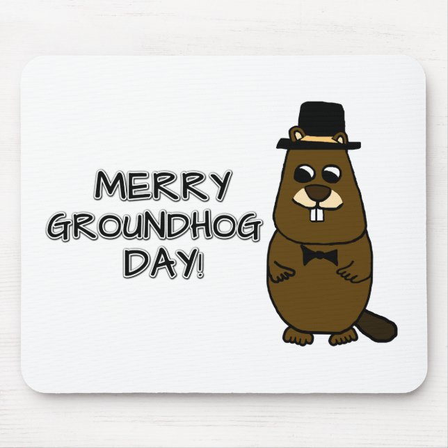 Tapis De Souris Joyeux Jour de la marmotte (Devant)
