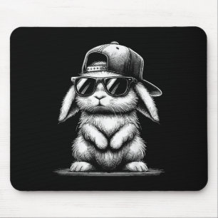 Tapis De Souris Joyeux Jour de Pâques Lapin Visage de Pâques Jour