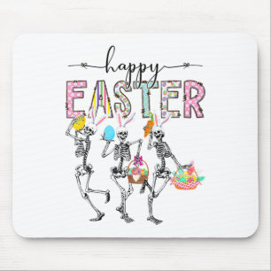 Tapis De Souris Joyeux Jour de Pâques Squelette Lapin Oeufs Garçon
