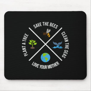 Tapis De Souris Joyeux Jour des terres Plantes arbres Mer propres 