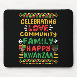 Tapis De Souris Joyeux Kwanzaa célébrant l'amour Commune Famille H