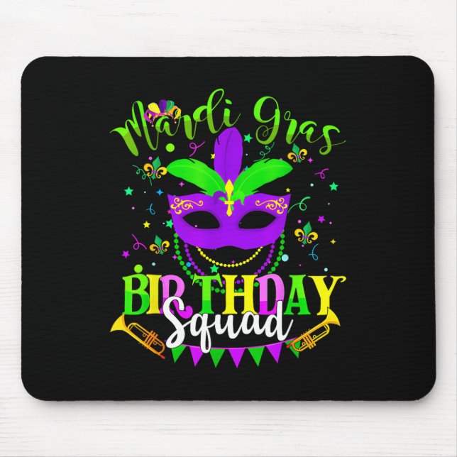 Tapis De Souris Joyeux Mardi Gras Anniversaire Mardi Gras Escadron (Devant)
