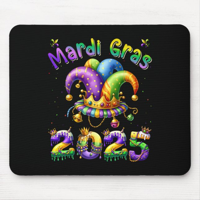 Tapis De Souris Joyeux Mardi Gras Carnaval Mardi Gras 2025 Jester  (Devant)
