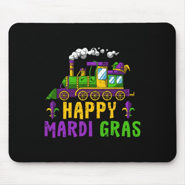 Tapis De Souris Joyeux Mardi Gras Jester Train Carnival Parade Par (Devant)