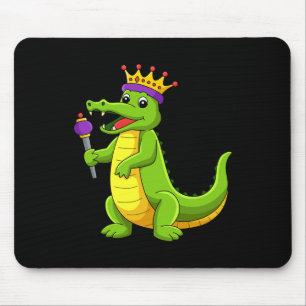 Tapis De Souris Joyeux Mardi Gras King Crocodile Funny Mardi Gras