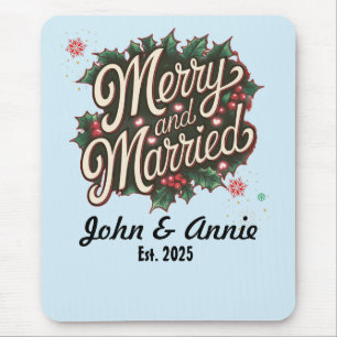 Tapis De Souris Joyeux Marié Festive Conception de vacances pour l