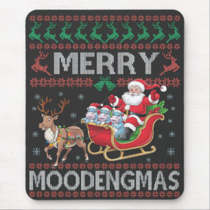 Tapis De Souris Joyeux MooDengmas Moo Deng Noël Père Noël Hippo