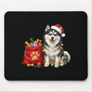 Tapis De Souris Joyeux Msky Lumières de Noël Chien Maman Msky 