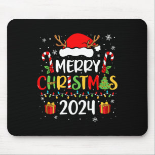 Tapis De Souris Joyeux Noël 2024 Santa Hat Correspondance de famil