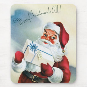 Tapis De Souris Joyeux Noël à tous (Père Noël Vintage)