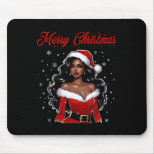 Tapis De Souris Joyeux Noël afro-américain Noir Noël