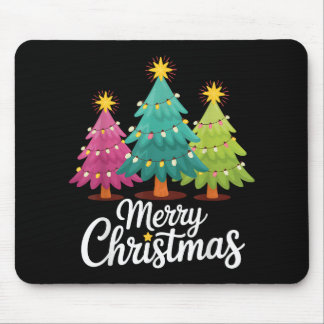 Tapis De Souris Joyeux Noël Amusant Conception d'Arbre de Noël Col