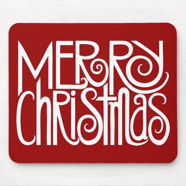 Tapis De Souris Joyeux Noël blanc Mousepad (Devant)
