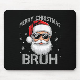 Tapis De Souris Joyeux Noël Bruh Funny Père Noël Retro Hommes W