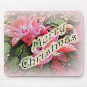Tapis De Souris Joyeux Noël Cactus Fleurs de Noël 2