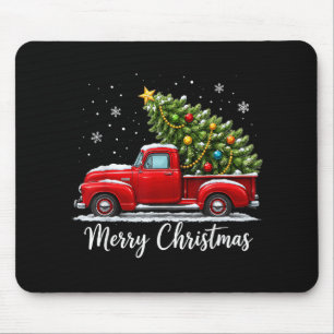 Tapis De Souris Joyeux Noël Camion Rouge Sapin Hommes Femmes