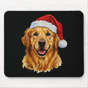 Tapis De Souris Joyeux Noël Chien Retriever Doré Noël Mignon