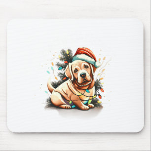 Tapis De Souris Joyeux Noël chiot Retriever doré