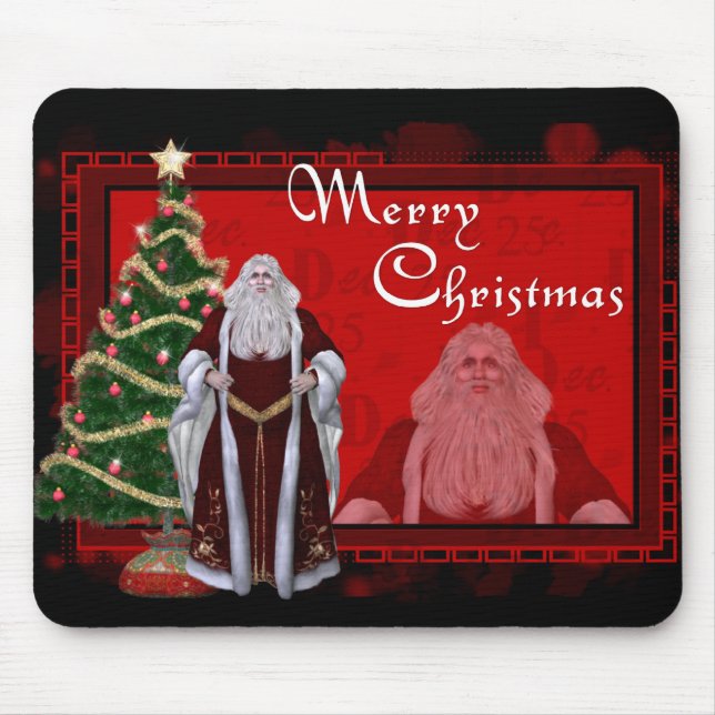 Tapis De Souris Joyeux Noël classique Père Noël conçu Mousepad (Devant)