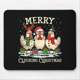 Tapis De Souris Joyeux Noël Coin Coin Ferme de Poulets Animaux Xma