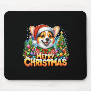 Tapis De Souris Joyeux Noël Corgi Chien Corgmas Corgmas Joyeux Noë