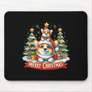 Tapis De Souris Joyeux Noël Corgi Corgi Chien Correspondance Noël