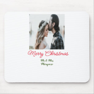 Tapis De Souris Joyeux Noël couple photo ajouter nom heureux vacan