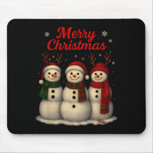 Tapis De Souris Joyeux Noël Dessin de Bonhomme de Neige Mignon