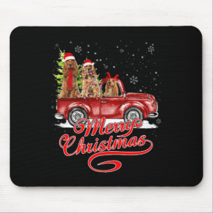 Tapis De Souris Joyeux Noël Er Chiens espagnols Père Noël Reindeer