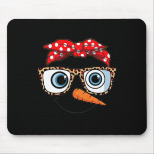 Tapis De Souris Joyeux Noël Face Snowman Noël Leopard Pri