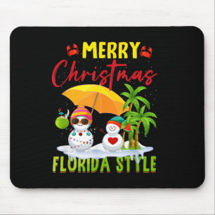 Tapis De Souris Joyeux Noël Floride Style Snowman Summer Vacat