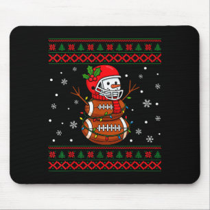 Tapis De Souris Joyeux Noël Football Bonhomme de Neige Fêtes Noël