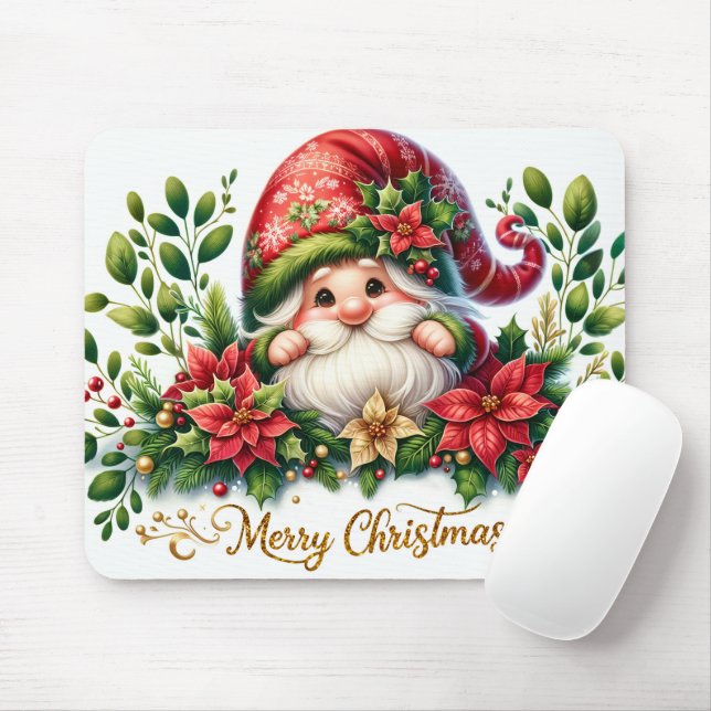 Tapis De Souris Joyeux Noël Gnome (Avec souris)