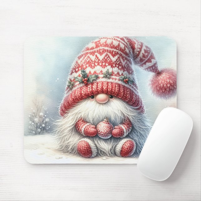 Tapis De Souris Joyeux Noël Gnome (Avec souris)
