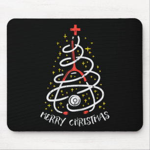 Tapis De Souris Joyeux Noël Infirmière Xmas Haut de Travail Femmes