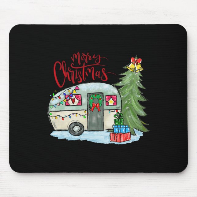 Tapis De Souris Joyeux Noël Joyeux Camper Fun Camping Vie Fami (Devant)