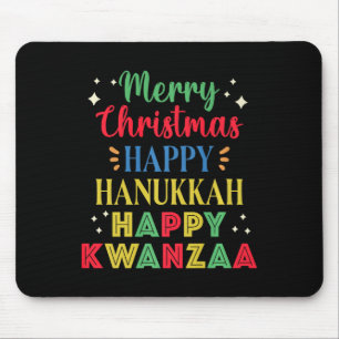 Tapis De Souris Joyeux Noël Joyeux Hanoukka Joyeux Kwanzaa 9