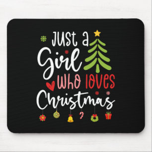 Tapis De Souris Joyeux Noël Juste Une Fille Qui Aime Noël Tr