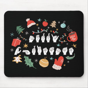 Tapis De Souris Joyeux Noël - Langue des Signes Américaine III