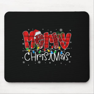 Tapis De Souris Joyeux Noël Lumières Noël Noël Chapeau Noël Match 